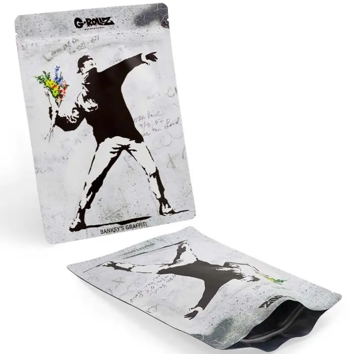 BUSTA ANTIODORE FLOWER THROWER GRAFFITI BANKSY'S 200x300mm G-ROLLZ 