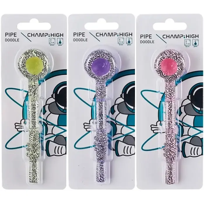 PIPA DOODLE GLASS 13cm CHAMP HIGH