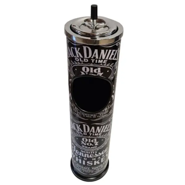 POSACENERE VERTICALE IN METALLO CON CESTINO JACK DANIELS